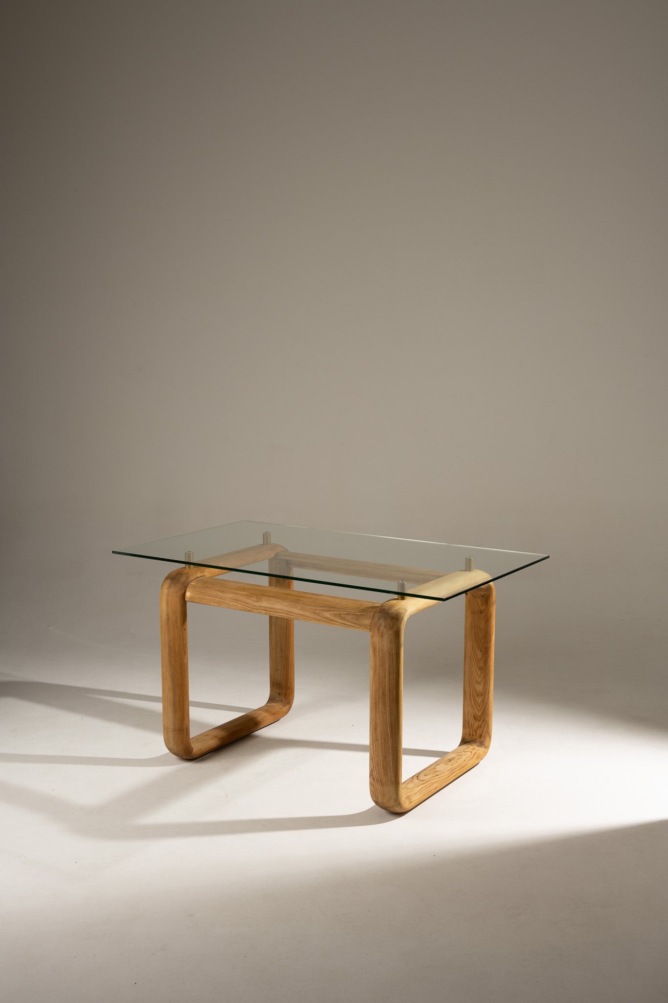 WOOD AND GLASS DESK, BURKHARD VOGTHERR FOR ROSENTHAL, 1980s