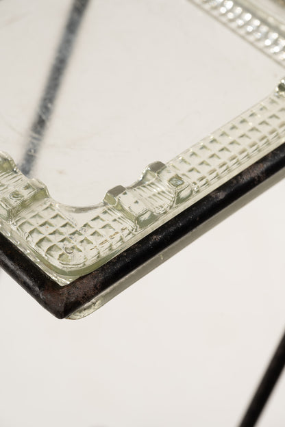 CENDRIER SUR PIED EN FER ET VERRE, 1960s