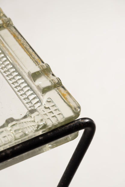 CENDRIER SUR PIED EN FER ET VERRE, 1960s