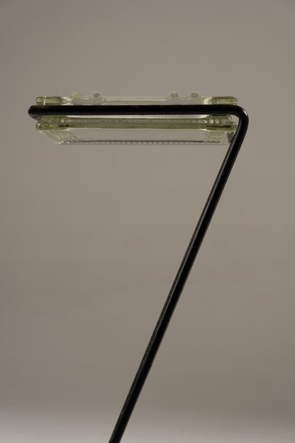 CENDRIER SUR PIED EN FER ET VERRE, 1960s