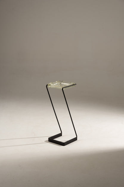 CENDRIER SUR PIED EN FER ET VERRE, 1960s