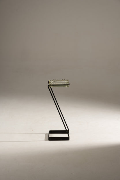 CENDRIER SUR PIED EN FER ET VERRE, 1960s