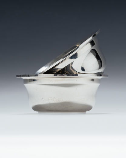 PAIRE DE COUPELLES EN MÉTAL ARGENTÉ, SAINT-MÉDARD, 1960s