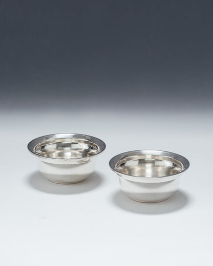PAIRE DE COUPELLES EN MÉTAL ARGENTÉ, SAINT-MÉDARD, 1960s