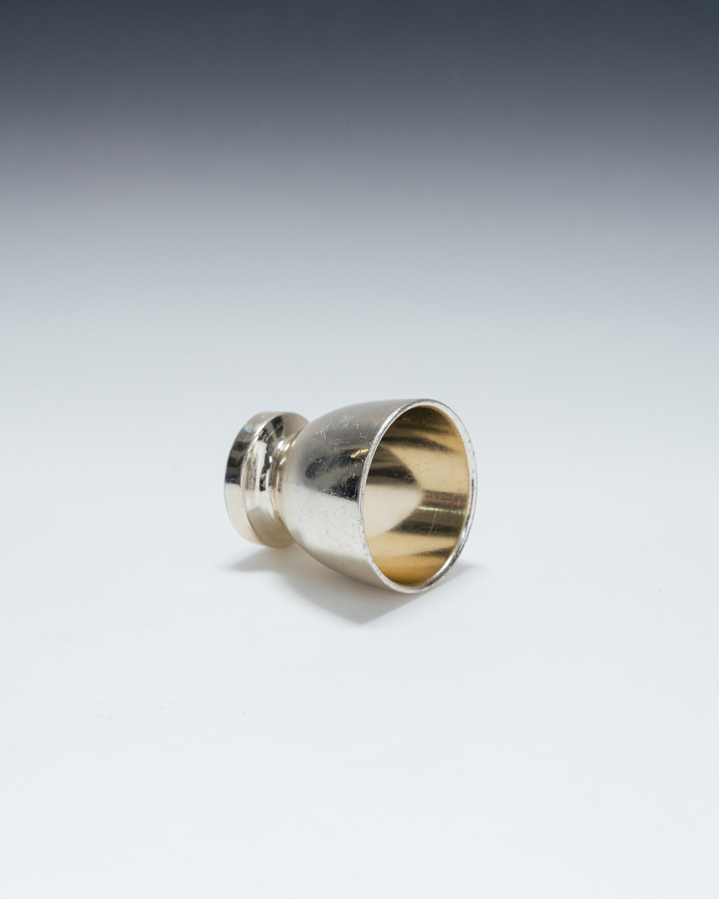 SILVER-PLATED METAL EGG CUP, 1940s