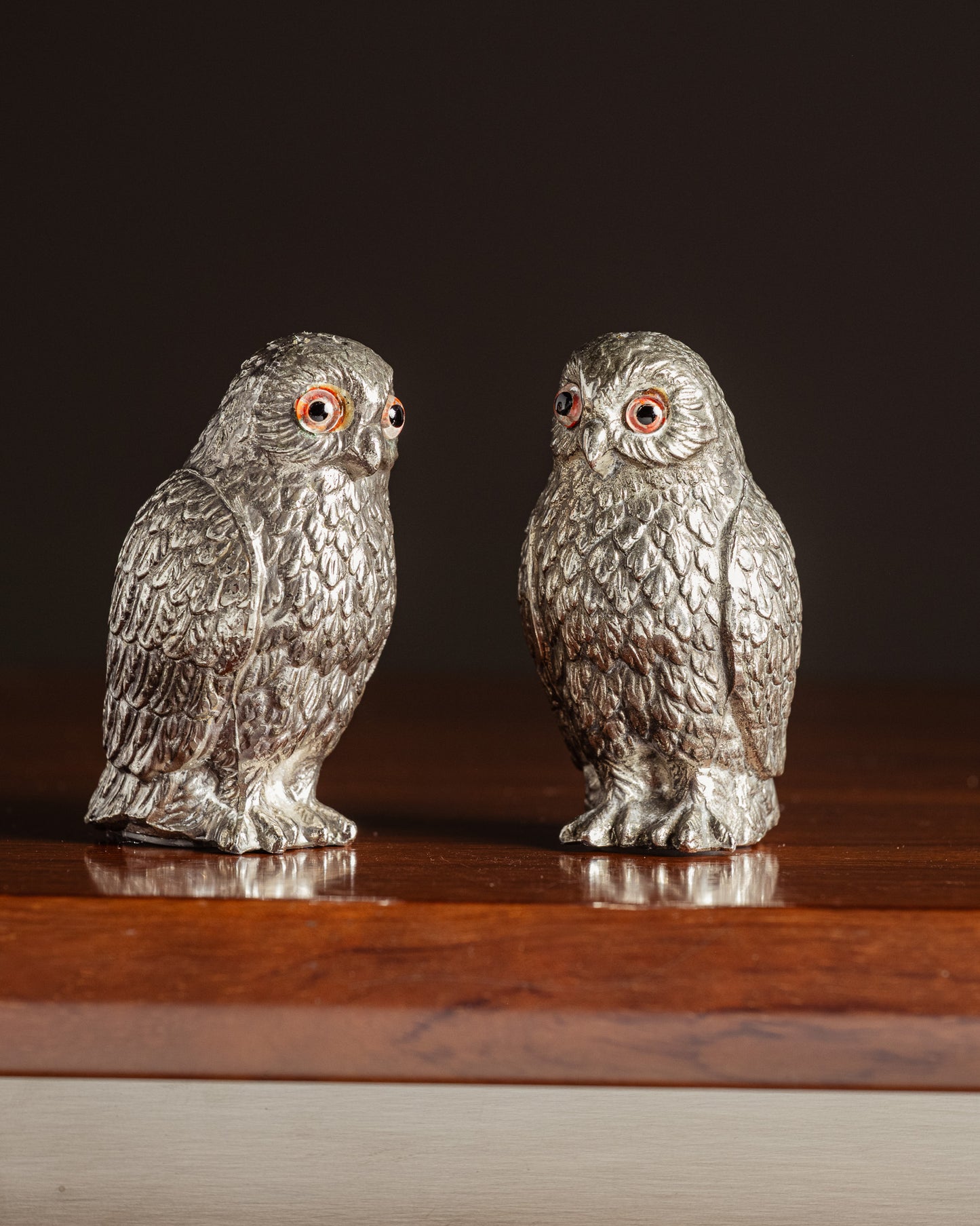 SILVER-PLATED SALT AND PEPPER SHAKER, 1950s