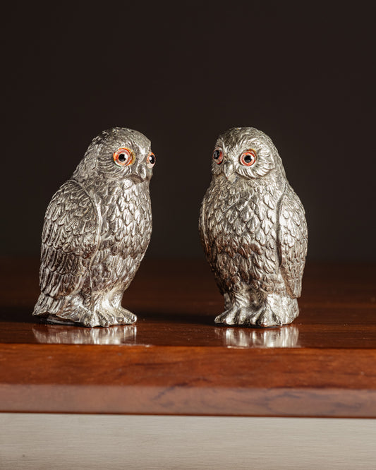 SILVER-PLATED SALT AND PEPPER SHAKER, 1950s