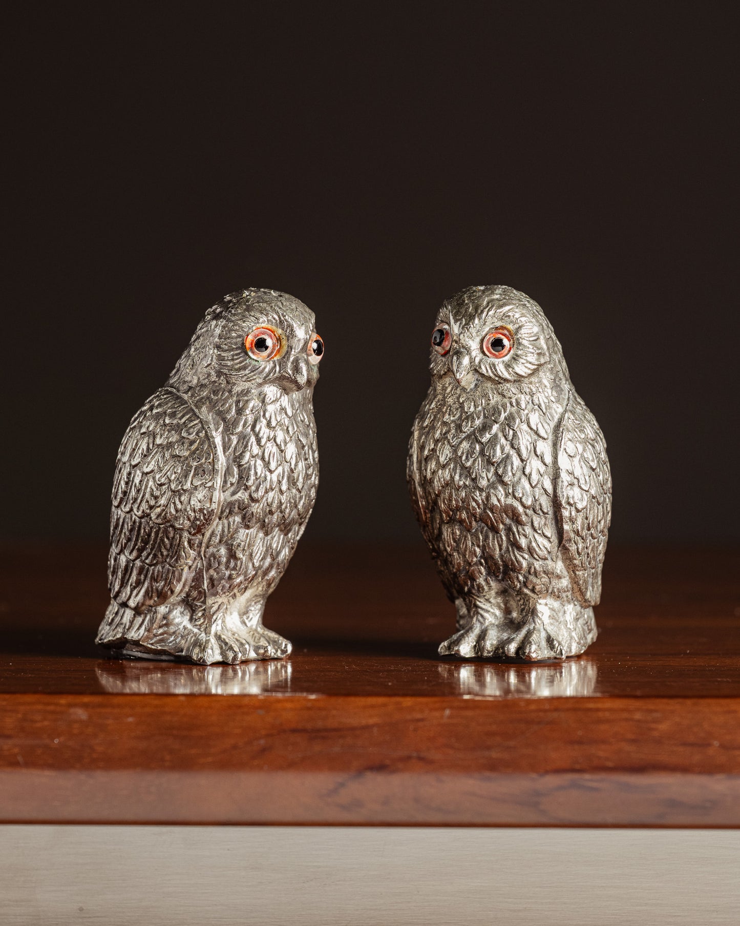 SILVER-PLATED SALT AND PEPPER SHAKER, 1950s