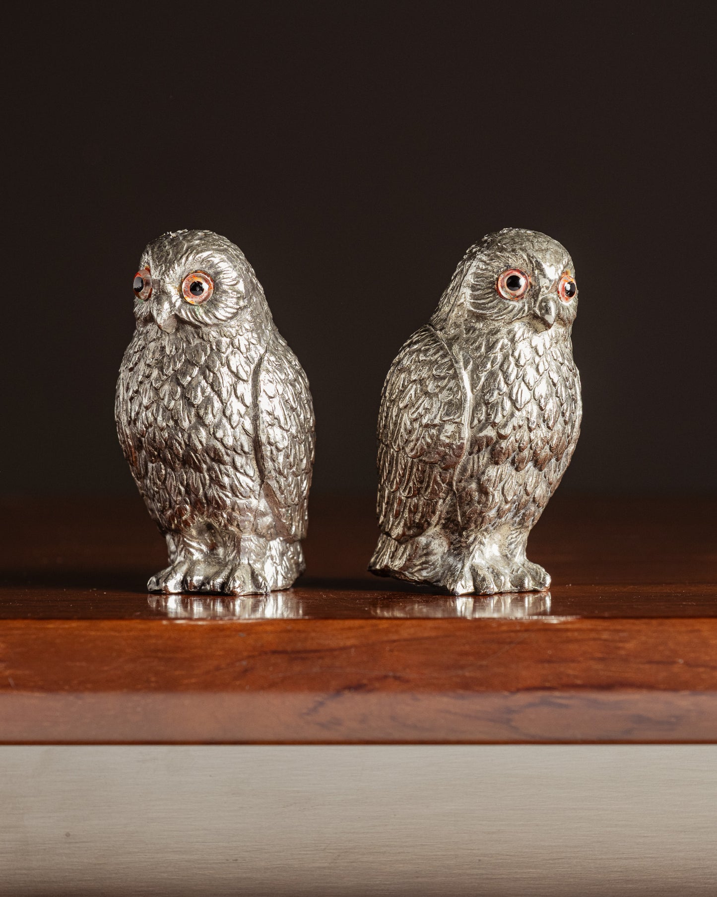 SILVER-PLATED SALT AND PEPPER SHAKER, 1950s