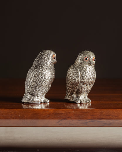 SILVER-PLATED SALT AND PEPPER SHAKER, 1950s