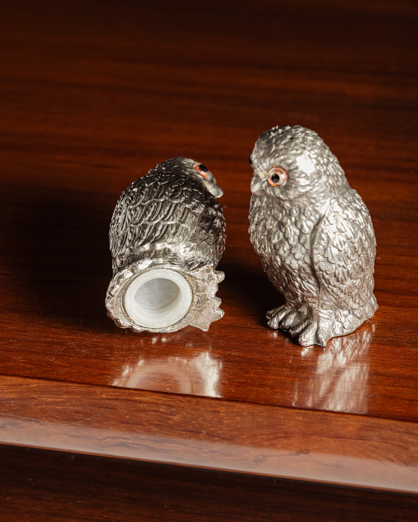 SILVER-PLATED SALT AND PEPPER SHAKER, 1950s