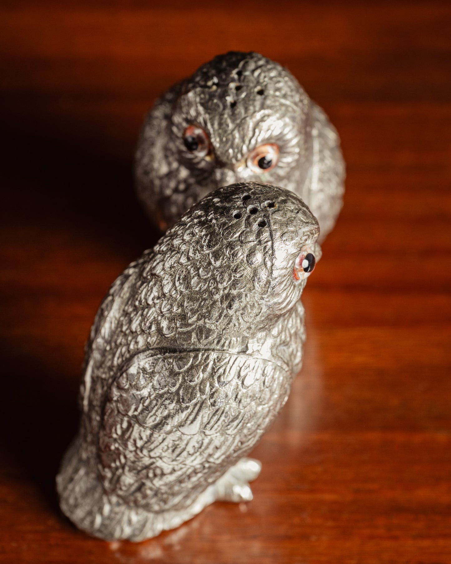 SILVER-PLATED SALT AND PEPPER SHAKER, 1950s
