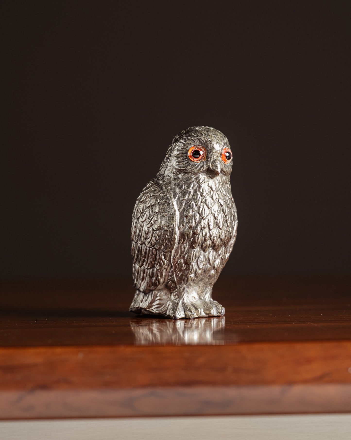 SILVER-PLATED OWL SALT SHAKER, 1950s