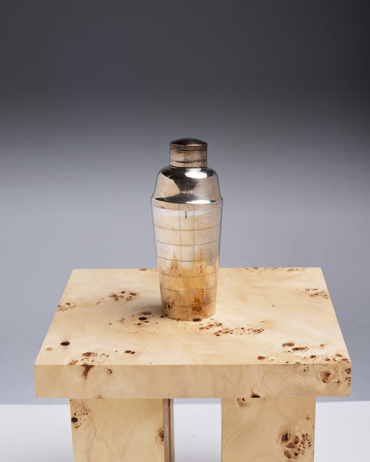 SILVER-PLATED METAL SHAKER, 1950s