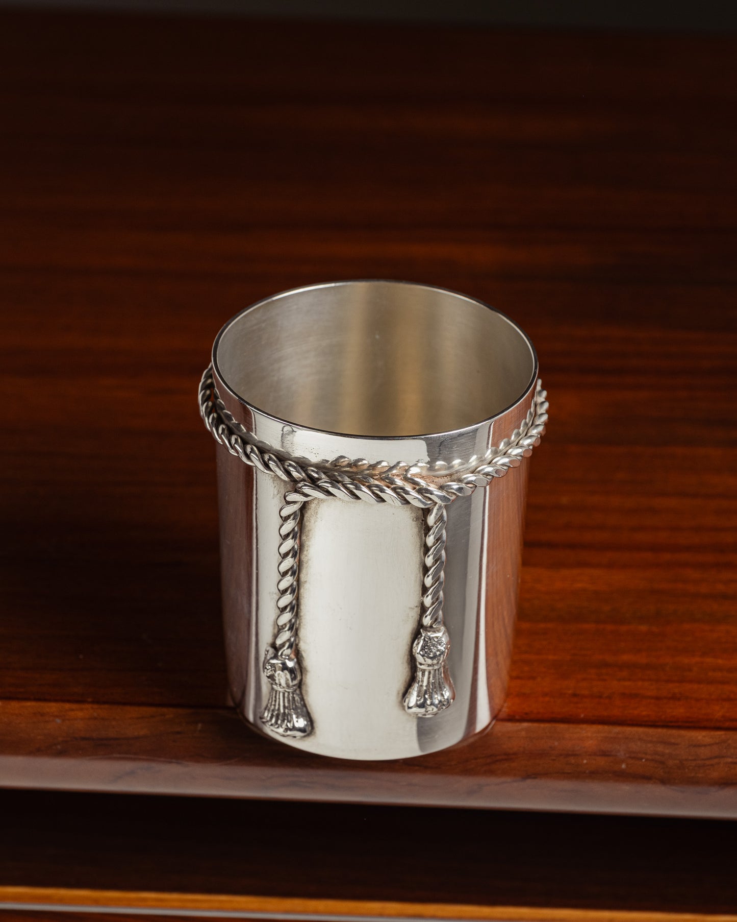 SILVER-PLATED METAL TUMBLER, 1970s
