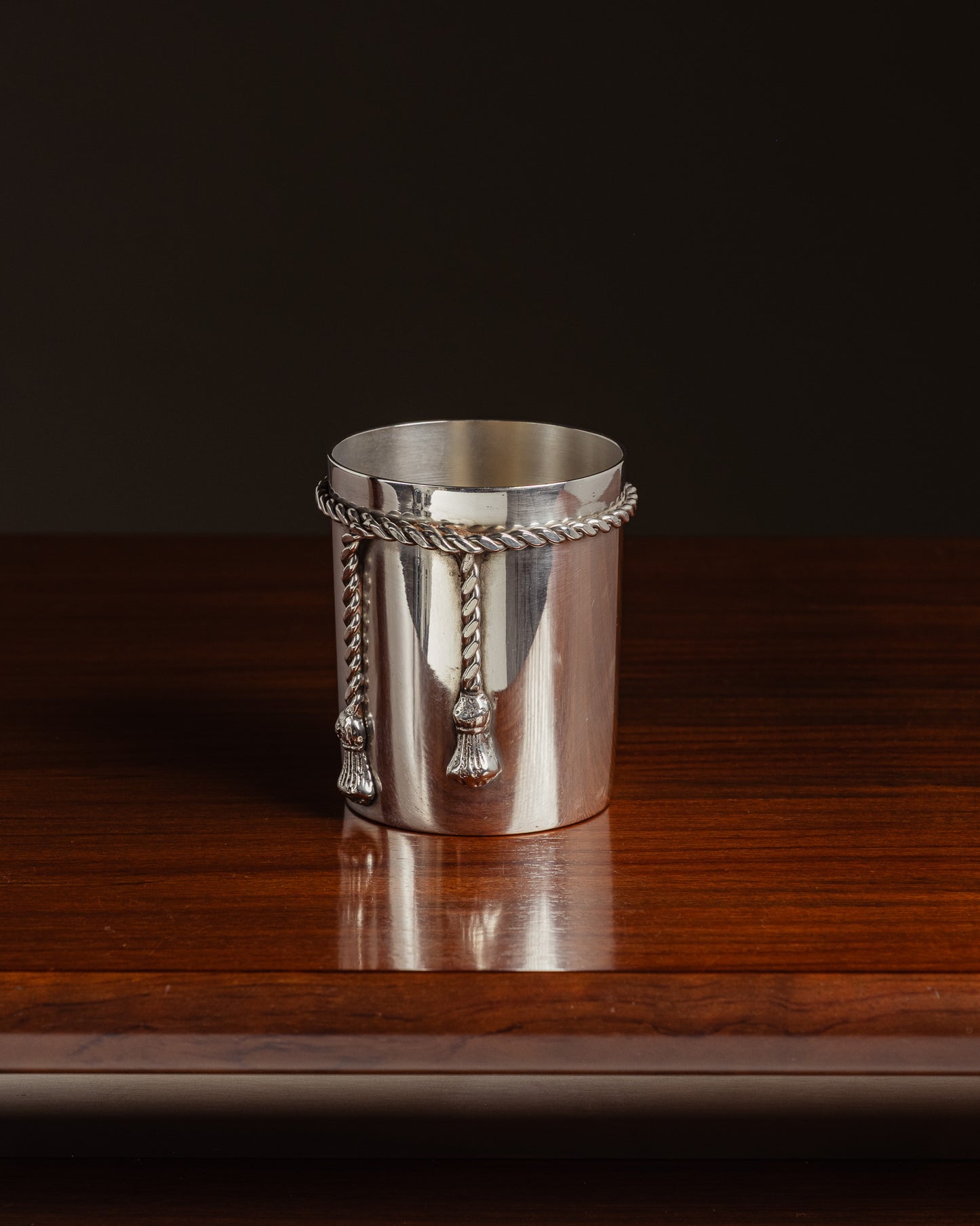 SILVER-PLATED METAL TUMBLER, 1970s