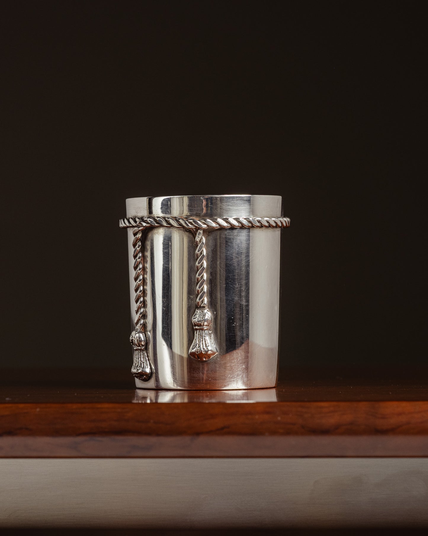 SILVER-PLATED METAL TUMBLER, 1970s