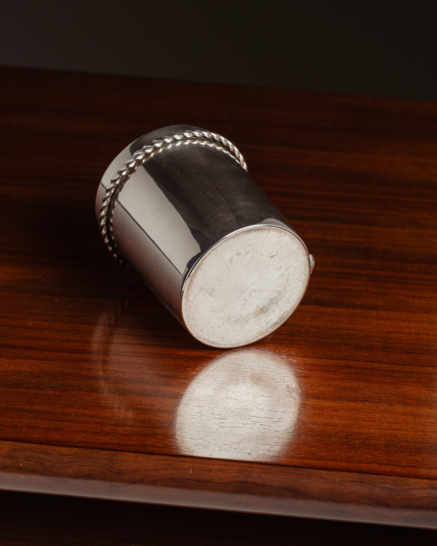 SILVER-PLATED METAL TUMBLER, 1970s