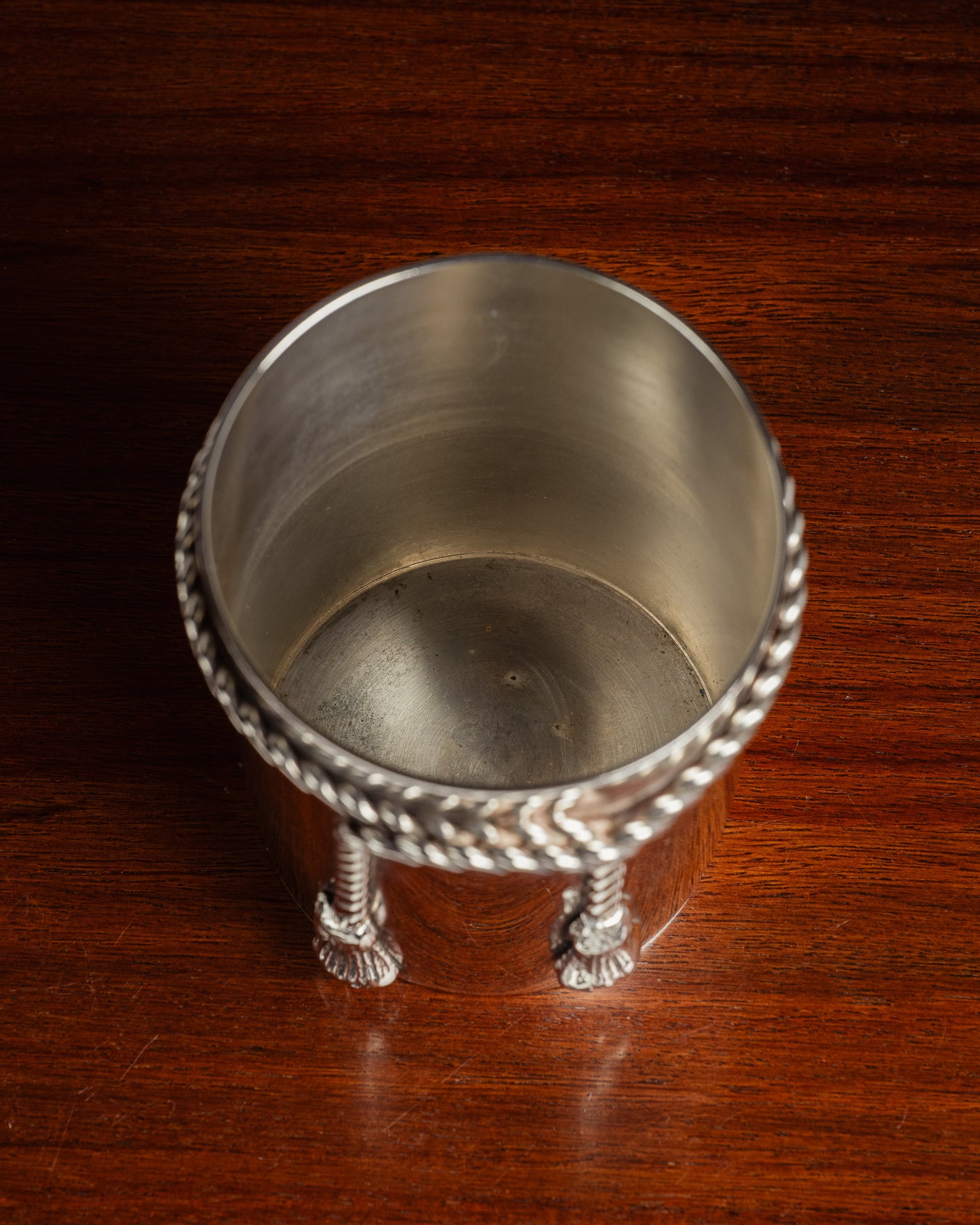 SILVER-PLATED METAL TUMBLER, 1970s