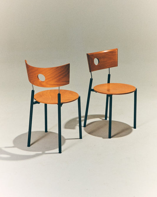PAIRE DE CHAISES EN BOIS, KUSCH+CO, 1980s