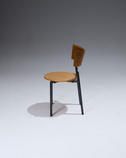 SET OF 4 WOODEN CHAIRS, KUSCH+CO, 1980s