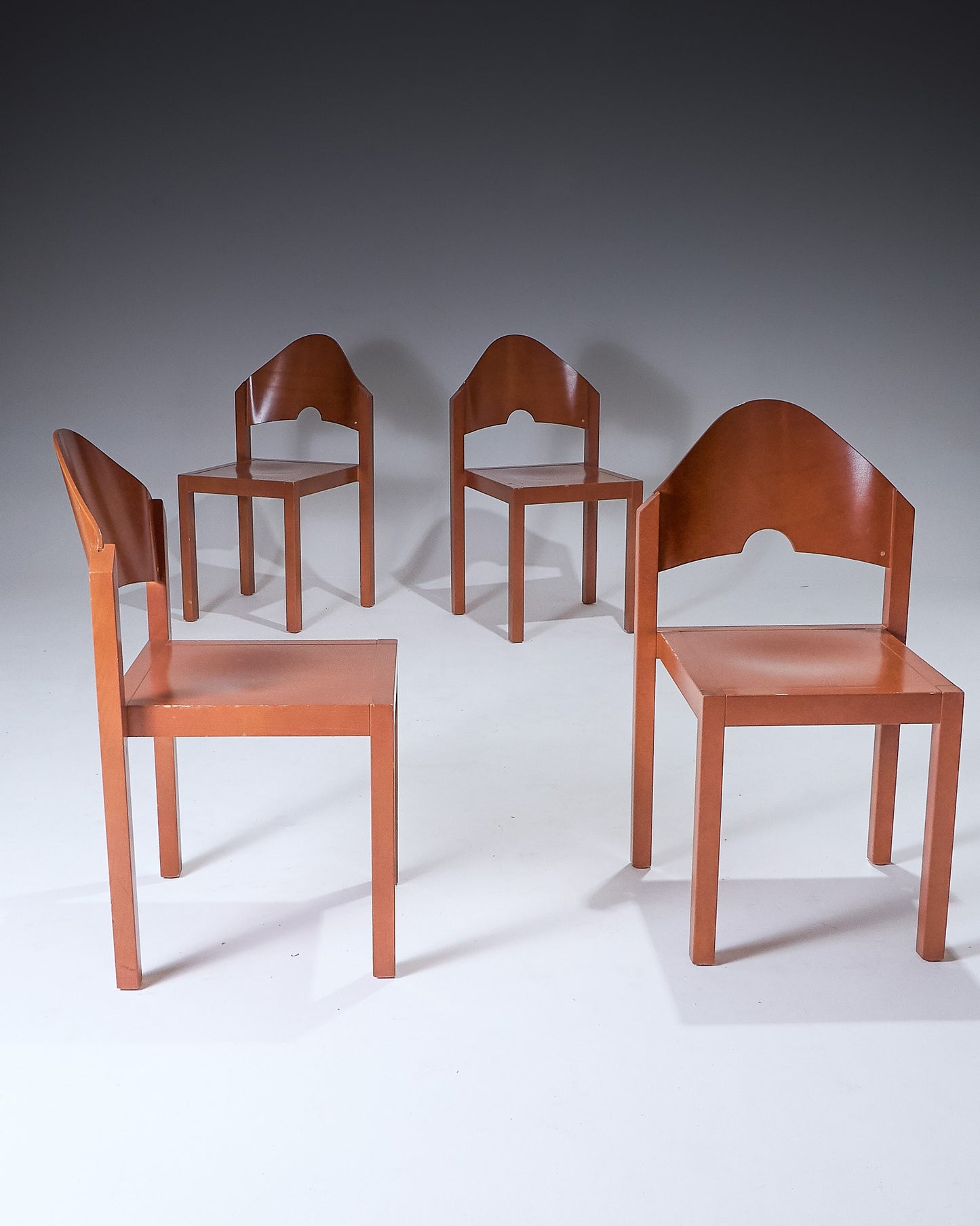 SET OF 4 WOODEN CHAIRS, THONET, 1980s