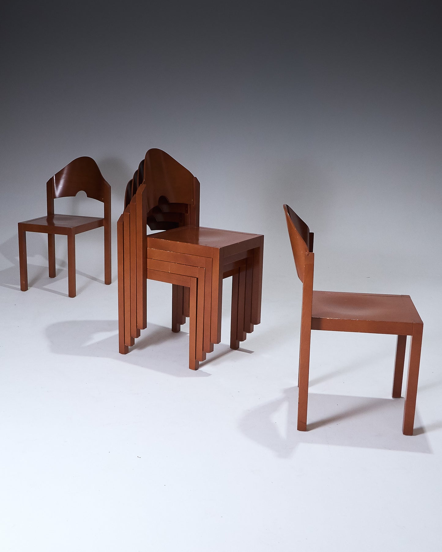 PAIR OF WOODEN CHAIRS, THONET, 1980s