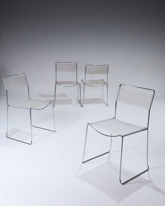SET OF 4 'SPAGHETTI' CHAIRS, 1970s