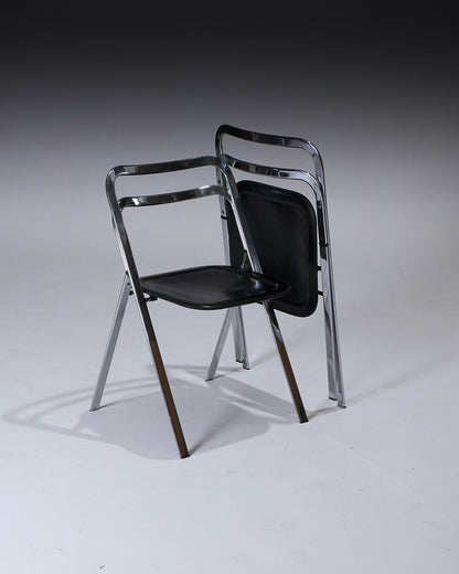 SET OF 4 CLIO FOLDING CHAIRS, GIORGIO CATTELAN, CIDUE, 1970s