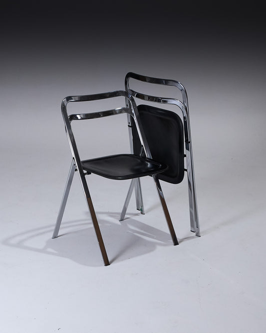 PAIR OF CLIO FOLDING CHAIRS, GIORGIO CATTELAN, CIDUE, 1970s