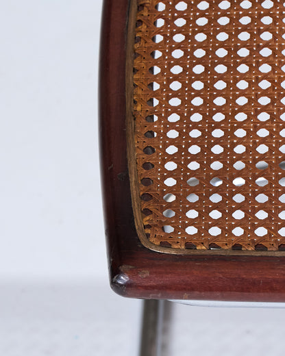 WOOD AND CHROME CHAIR, COLOMBO, ARFLEX, 1970s