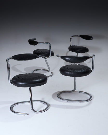 PAIR OF GIOTTO STOPPINO COBRA CHAIRS, 1970s