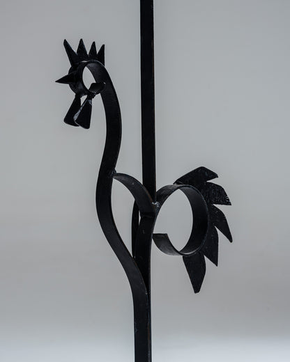 WROUGHT IRON ROOSTER FLOOR LAMP, 1950s