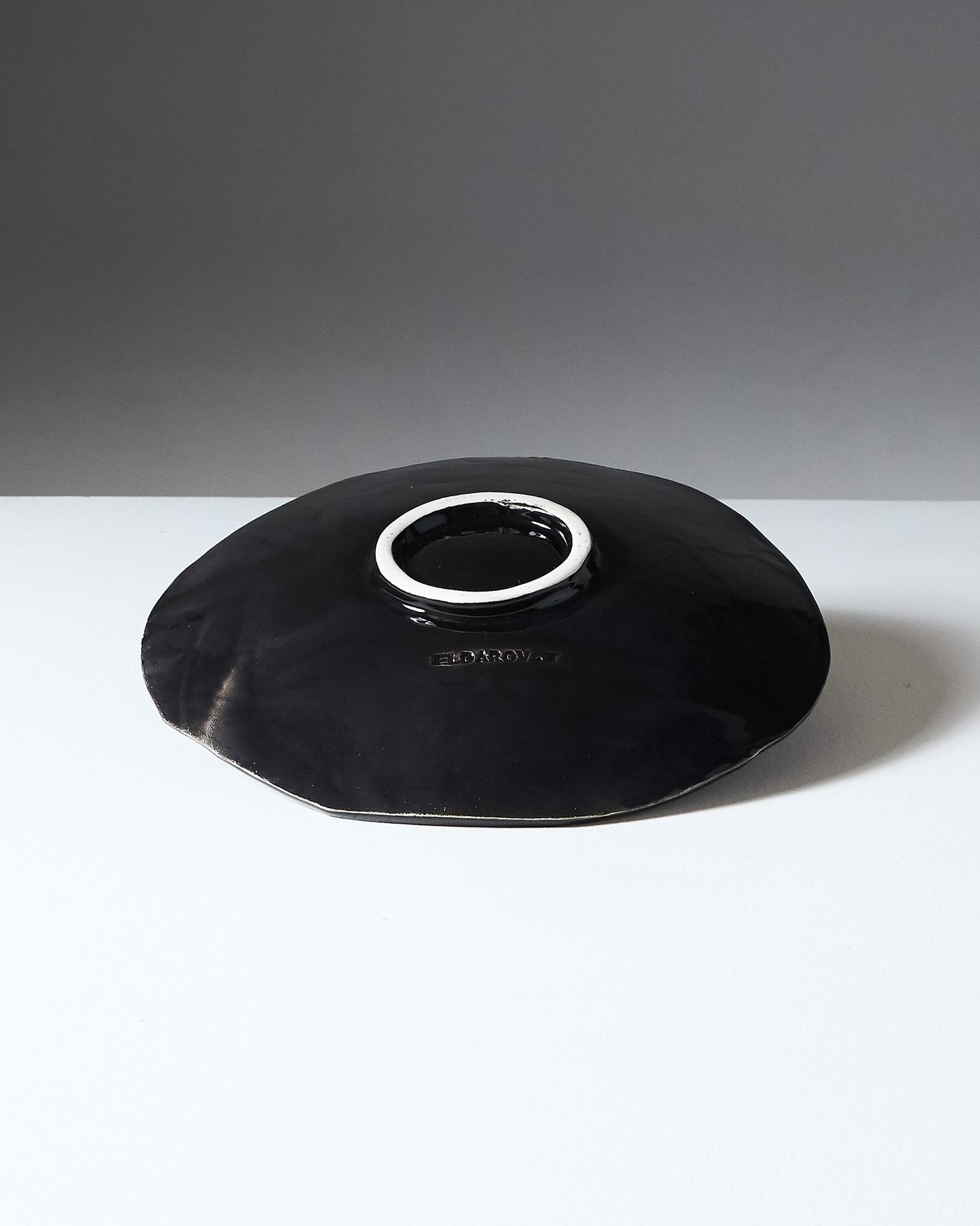 HANDCRAFTED BLACK CERAMIC PLATE, ELDAROV.T