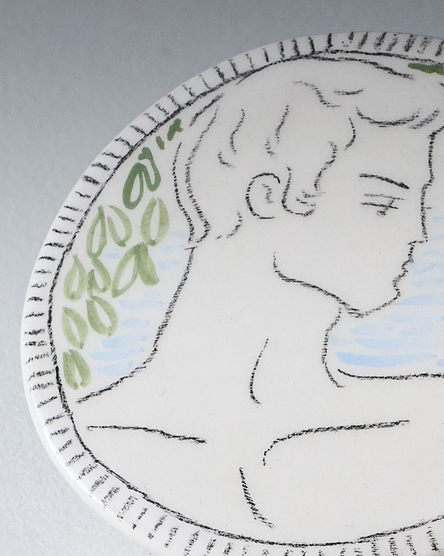 DESSOUS DE VERRE BLANC ARTISANAL EN CÉRAMIQUE, ELDAROV.T