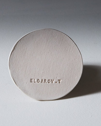 DESSOUS DE VERRE BLANC ARTISANAL EN CÉRAMIQUE, ELDAROV.T