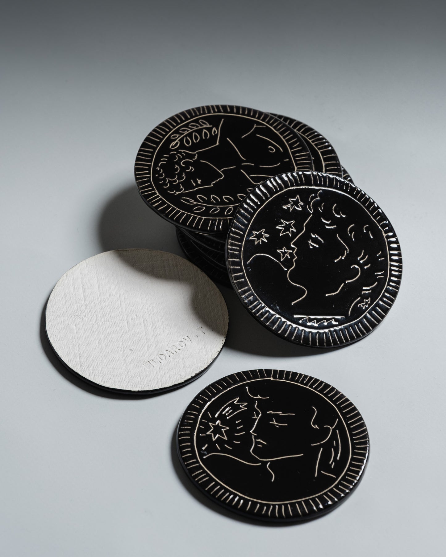 HANDCRAFTED CERAMIC COASTERS, ELDAROV.T