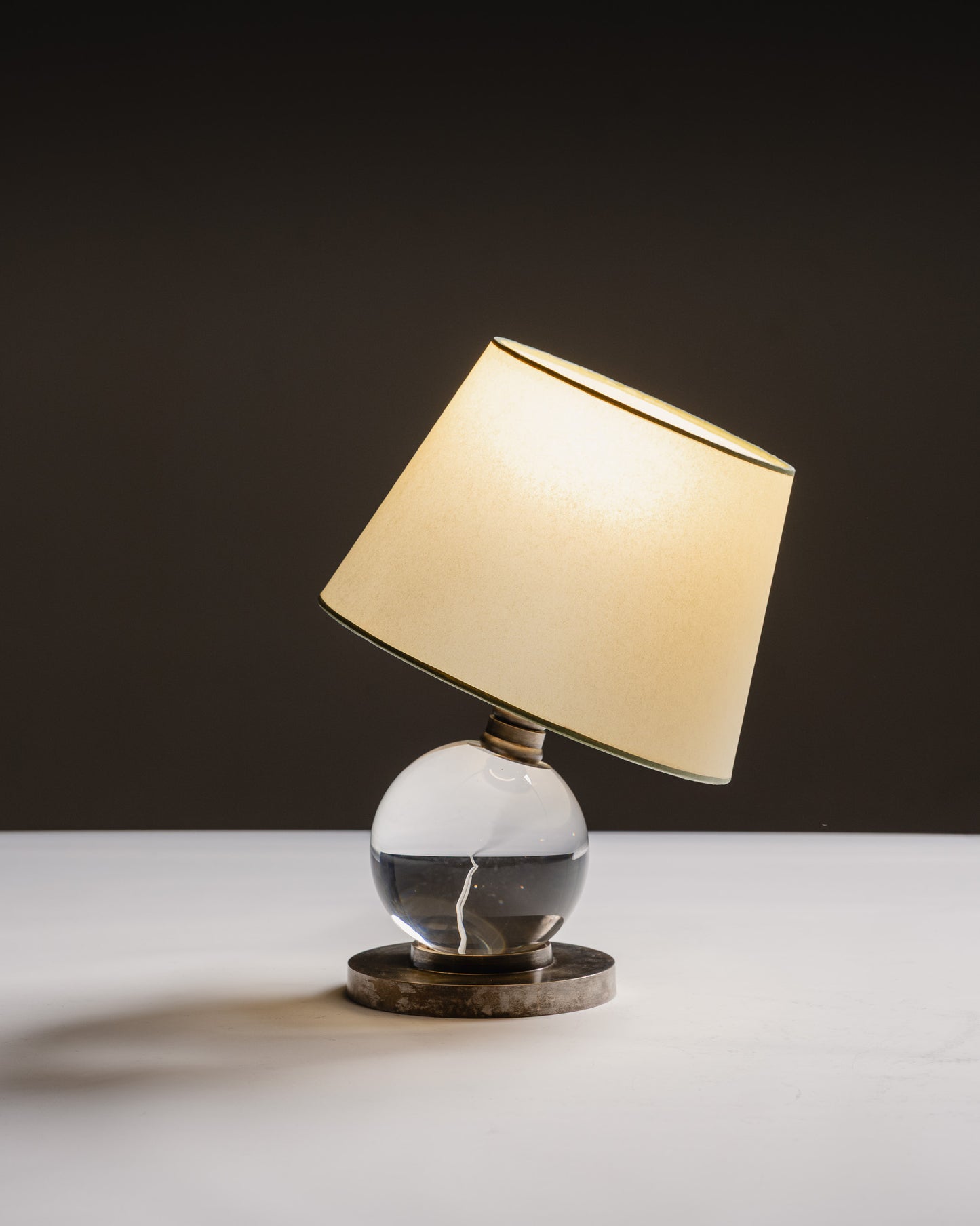 LAMPE À POSER EN CRISTAL, JACQUES ADNET, 1930s