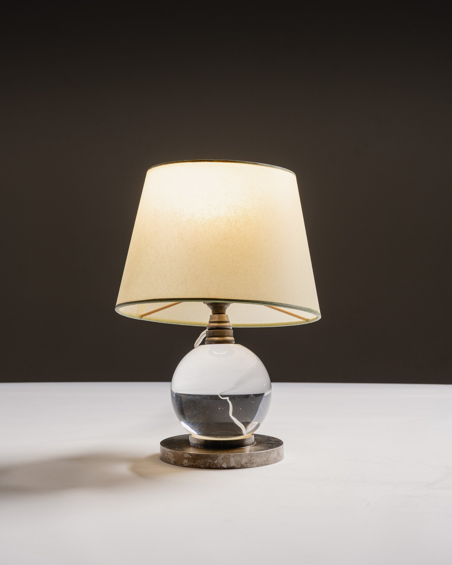 LAMPE À POSER EN CRISTAL, JACQUES ADNET, 1930s