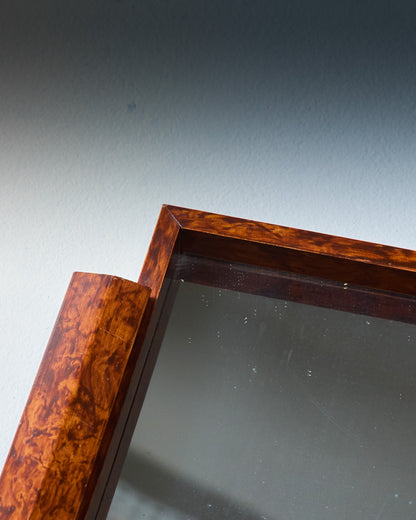 MIRROR AND BURRY WOOD TABLETOP, 1970s