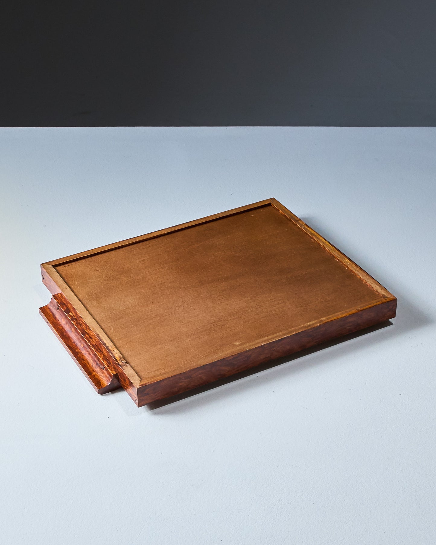 MIRROR AND BURRY WOOD TABLETOP, 1970s