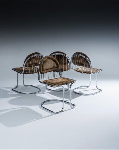 PAIRE DE CHAISES EN VELOURS, GASTONE RINALDI, 1970s