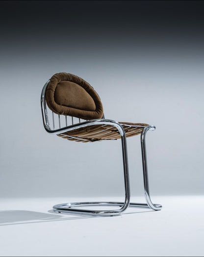 SET DE 4 CHAISES EN VELOURS, GASTONE RINALDI, 1970s