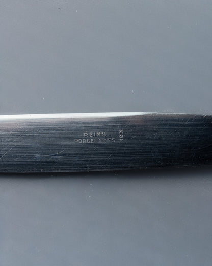 MÉNAGÈRE EN MÉTAL ARGENTÉ, INOX ET PORCELAINE, 1940s