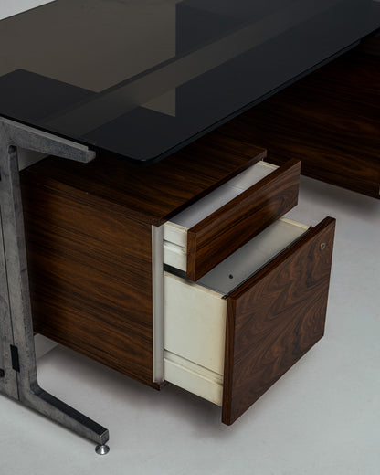 BUREAU EN PALISSANDRE, ÉTIENNE FERMIGIER, 1970s