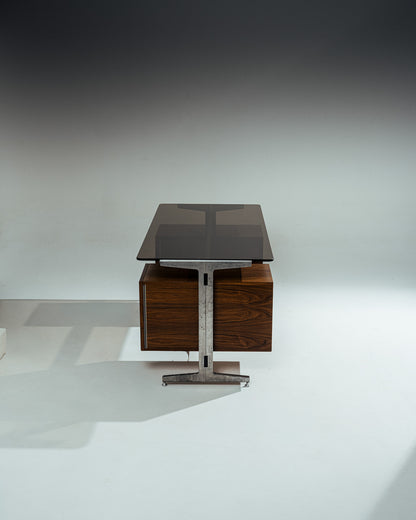 BUREAU EN PALISSANDRE, ÉTIENNE FERMIGIER, 1970s