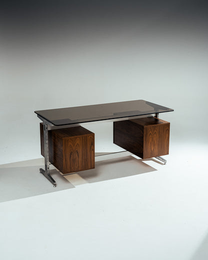 BUREAU EN PALISSANDRE, ÉTIENNE FERMIGIER, 1970s