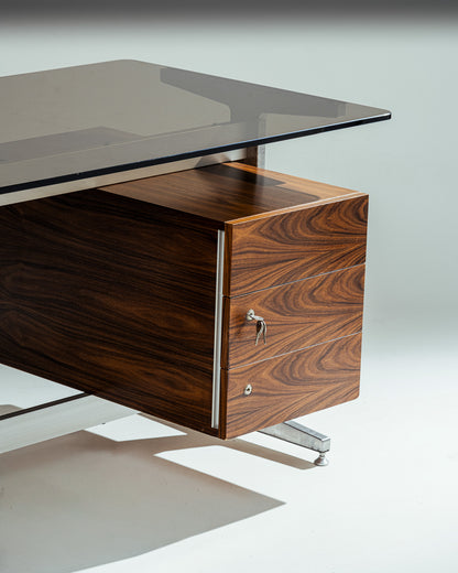 BUREAU EN PALISSANDRE, ÉTIENNE FERMIGIER, 1970s