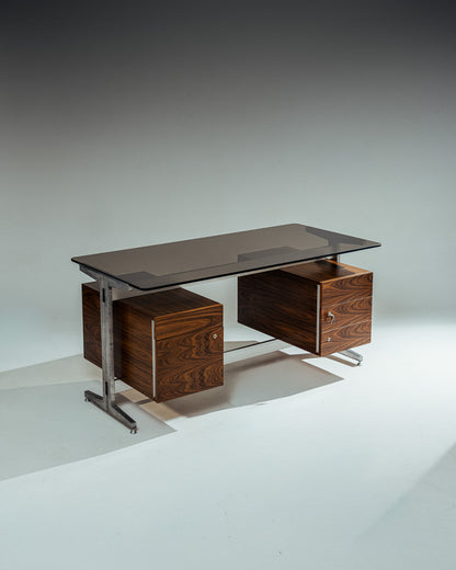 BUREAU EN PALISSANDRE, ÉTIENNE FERMIGIER, 1970s
