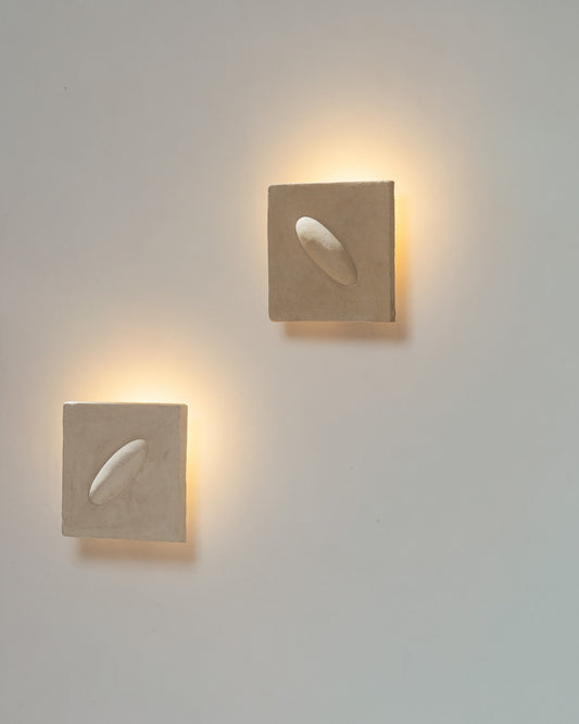 PAIR OF SCULPTURAL CHAMOTTE CLAY SCONCES